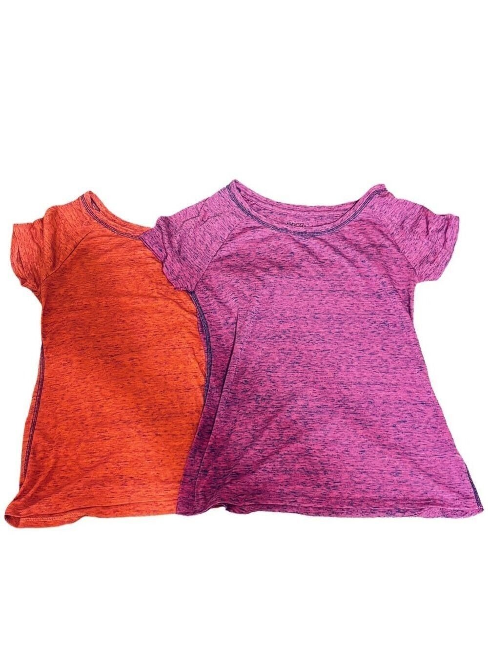 Pink and Orange Heathered Short Sleeve Shirt T-Shirt Bundle of two